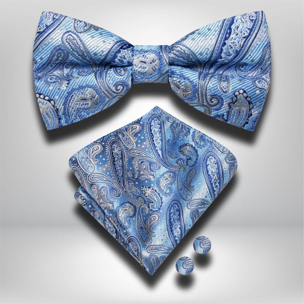 Noeud Papillon Bleu Argent