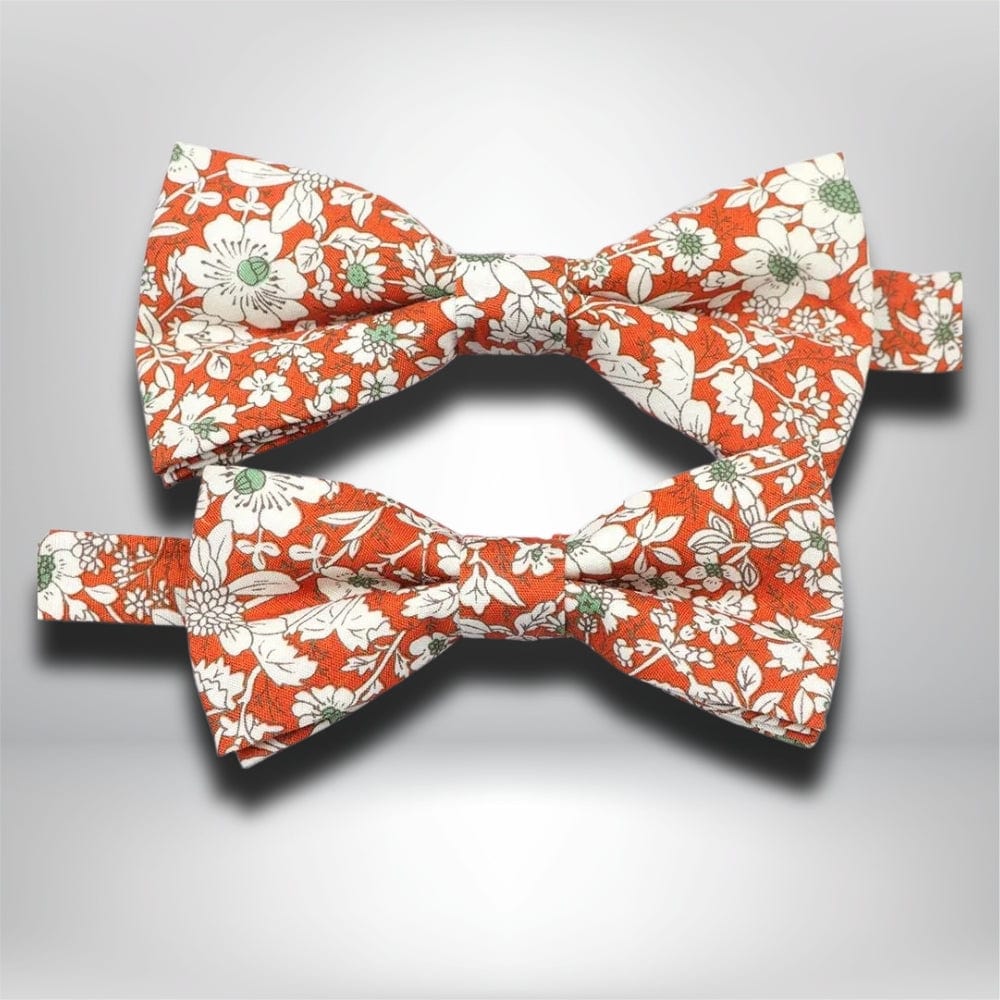 Noeud Papillon Liberty Orange Set Adulte et Enfant